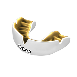 Opro Power-Fit Solids - White/Gold Mouth Guard