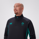 Ireland Rugby 1/4 Zip Hoodie Black/Green 3