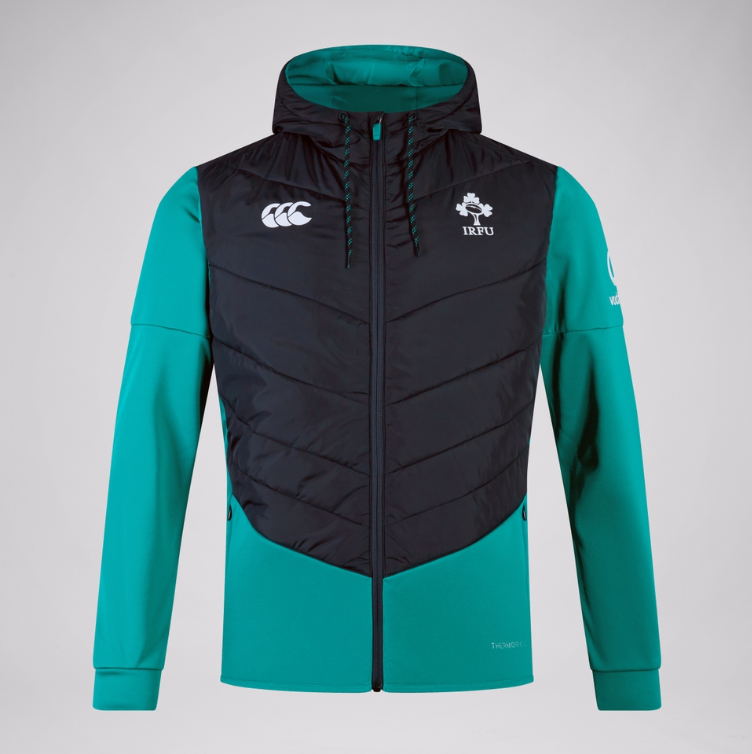Ireland Rugby Hybrid Padded Jacket Black/Green