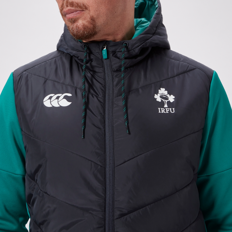 Ireland Rugby Hybrid Padded Jacket Black/Green 3