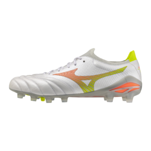 Mizuno Morelia Neo IV Beta Elite Firm Ground Rugby Boots - White/Orange