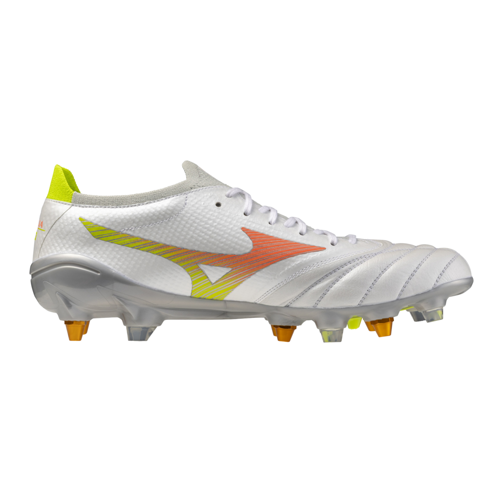 Mizuno Morelia Neo IV Beta Elite Mix Rugby Boots - White/Orange 2