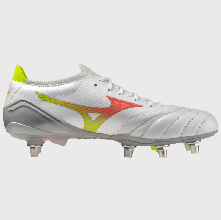 Mizuno Morelia Neo IV Beta Elite Si Rugby Boots- White/Orange 2