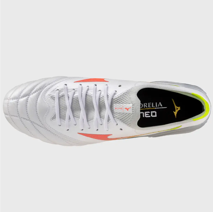 Mizuno Morelia Neo IV Beta Elite Si Rugby Boots- White/Orange 3